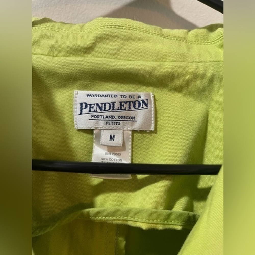Pendleton Green Cotton 2 Button Medium Blazer - image 3